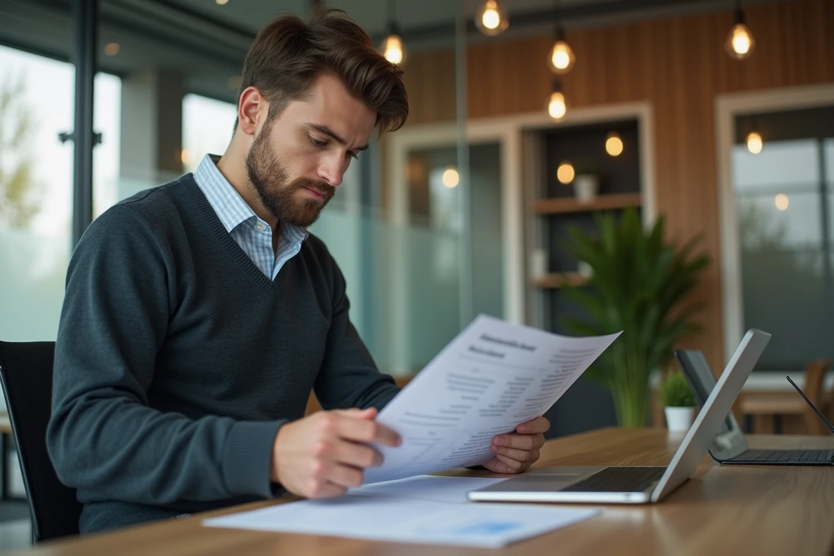 Jeune homme consultant un calendrier d