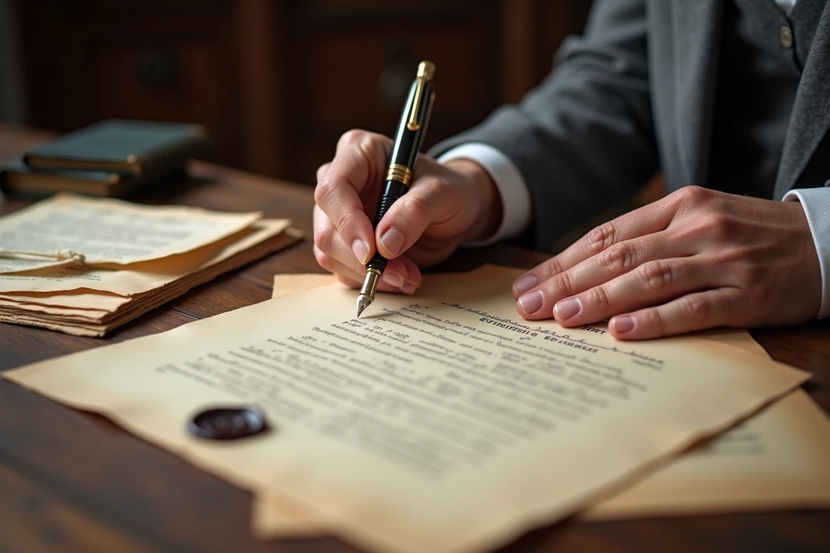 Signature d'un acte immobilier avec documents fiscaux incluant la contribution sécurité immobilière